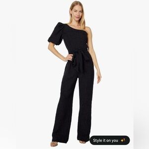 Lilly Pulitzer Jacquard Black One-Shoulder Jumpsuit - size 0, so cute!!